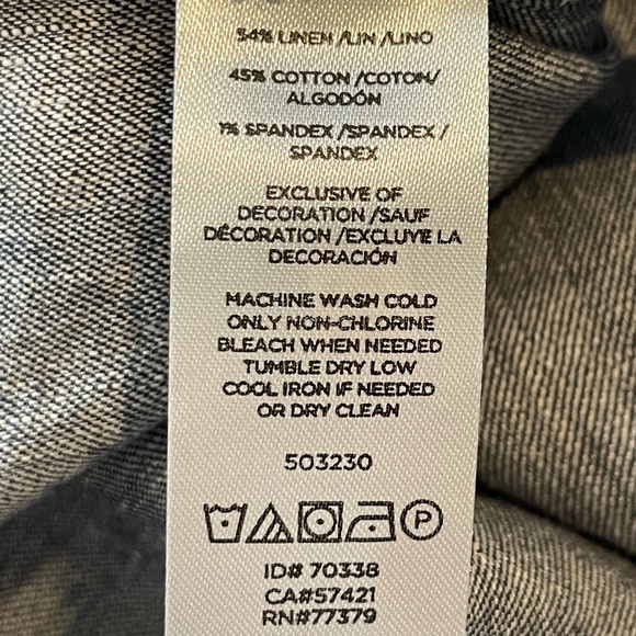 NWT Ann Taylor Chambray Blue Mini Dress, Linen Blend, Short Sleeves, Size 2P - Picture 6 of 15